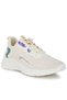 Women Contrasting Detail Lace-Up Sneakers in Beige