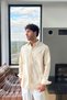 Long Sleeve Pocketed Oversized Shirt Beige