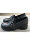 2555006K Women's Genuine Leather Thick Heeled Classic Loafer Shoes