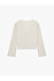 Buttoned Long Sleeve V-Neck Slim Fit Blouse - 4
