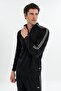 Comfort Men's Stand Collar Black Sweatshirt - 3
