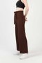 Women's Black Coffee Classic Palazzo Pants - High Waist Flowy Wide Leg Fabric Trousers - 6