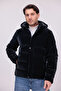 Men's Black Water and Windproof Nova Fabric Detachable Hooded Zipper Snap Detailed Inflatable Jacket - 3