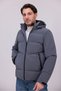 Men's Anthracite Winter Nova Fabric Water and Windproof Detachable K Hooded Puffer Jacket with Inner Pocket - 3