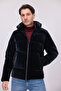 Men's Black Winter Nova Fabric Water and Windproof Detachable K Hooded Puffer Jacket with Inner Pocket