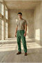 Men's Baggy Fit Comfortable Fit Velvet Khaki Trousers - 4