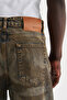 Men's Pigment Coated Effect Baggy Jeans Blue-Brown - 5