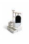 Mirrored Jewelry Organizer, Makeup Mirror – Desktop Jewelry Stand with Drawer, Metal Hanger - 2