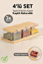 3-Piece Bamboo Lid Spice Jar with Spoon - Spice Storage Container with Tray Spice Set 250 ml