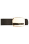 Black Women's Belt with Shiny Square Buckle - 5