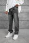 Men's Jean Trousers Gray Mb Striped Smoked Baggy