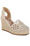 Women Woven Lace-Up Espadrille Wedges in Beige
