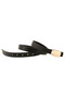 Black Women's Belt with Shiny Square Buckle