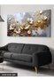 White Flower with Gold Leaves One Piece Canvas - Canvas Painting