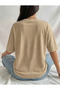 Women's Red Tailed Heart Printed Oversize Crew Neck T-Shirt - 2