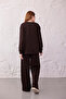 Brown-Beige Modal Fabric Tracksuit Set with Gold Zipper Detail - 6