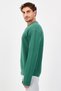 Men Sportswear Fit Long Sleeve Outdoor Sweatshirt, Green - 3