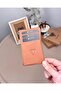 Genuine Leather Zippered - Card Holder with Mini Coin Compartment - Tan Color Women 2126 - 2