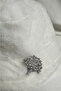 Soft Texture Tree of Life Brooch Detail Plush Fedora Fisherman Hat - 4