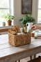 Wicker Countertop Cutlery Holder, 4 Compartments with Hanger