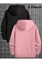 Advantageous Pack of 2 Basic Hooded Kangaroo Pocket Sweatshirt - 2
