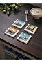 Santorini Rome Travel Themed Natural Stone Travertine Coasters Stone Coasters Set of 4 - 3
