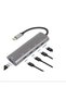 Type-C 4 Port Type-C Female Multiplexer USB 3.0 10Gbps Data |   Pd 60W Aluminum Case Otg Supported