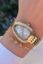 Women's Wristwatch Steel Cord Gold Color Gift Bracelet Hms21Dft - 3