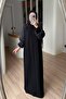 Self-Patterned Half Fisherman Mercerized Dress - Black