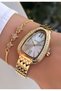 Women's Wristwatch Steel Cord Gold Color Gift Bracelet Hms21Dft - 2