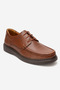 Men's Orthopedic Lace-Up Comfort Casual Shoes Real Leather Hz 379 Taba - 3