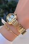Women's Wristwatch Steel Cord Gold Color Gift Bracelet Hms21Dft - 5