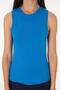 Women's Cobalt Blue Crew Neck Sleeveless T-Shirt -Vr077 - 5