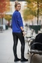 Cobalt Blue Turtleneck Long Sleeve Slim Rhinestone Casual Knitwear Sweater 65 60 - 5
