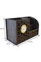 Wooden Clock Pen Holder – 3 Compartment Desktop Organizer |   Phone Holder + Card Holder - 2