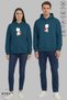 Dear Couple Combination Love Printed Hoodie Hooded Fleece-Lined Oversized Cotton Sweatshirt 2-Piece Set