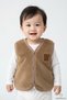 Welsoft Baby Boy Snap Fastener Vest – Teddy Bear Emblem, Soft Plush Baby Vest Brown