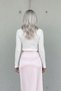 Women's Cream Textured Crew Neck Long Sleeve Slim Fit Body - Women's Blouse - 7