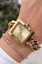 Women's Wristwatch Steel Chain Cord Gold Color Gift Bracelet Hms84Kc3 - 2