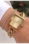 Women's Wristwatch Steel Chain Cord Gold Color Gift Bracelet Hms84Kc3 - 3
