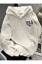 Relaxed Fit K Hooded Usa Detail Sweatshirt