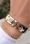 Women's Wristwatch Steel Chain Cord Gold Silver Green Color Gift Bracelet Hms84Kc1 - 6