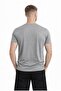 Men's Gray Melange Short Sleeve T-Shirt-D405 - 3
