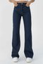 Meliora Stretch Fabric Casual Women's Navy Blue Super High Waist Wide Leg Denim Jeans - 2