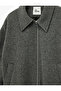 Zippered Long Sleeve Pocketed Classic Collar Jacket - 5