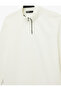 Long Sleeve Ribbed Basic Half Zip Sweatshirt - 5