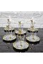 ODİN Genuine Gilded Rose-Framed and Spoon Tea Set 18 Pieces - 6 Plates 6 Glasses 6 Spoons Silver-Gold - 2