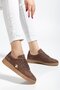 Women's Brown Suede Butterfly Star Buckled Casual Sneakers - 3