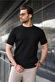 Black Crew Neck Knitwear Men's T-Shirt E7460 - 2