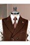 Italian Style Slim Fiit Men's Double-Breasted Cashmere Pocket Vest Light Coffee T20017-31 - 2